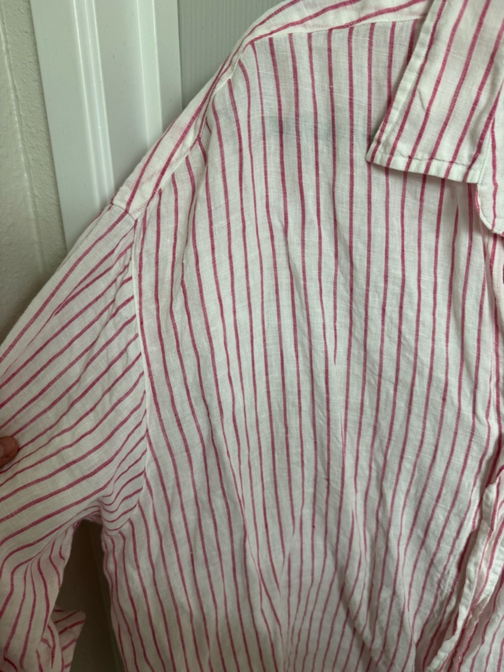 Frank + Eileen Linen Mackenzie Pink + White - Picture 3 of 9